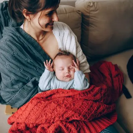 A child at the newborn stage